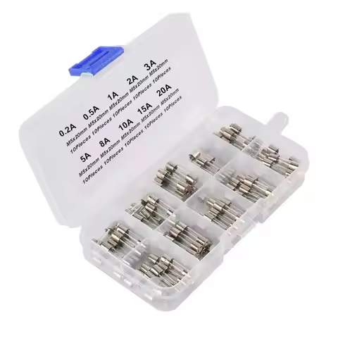 100pcs 5x20mm Quick Blow Glass Tube Fuse Assorted Kit Amp 0.2A 0.5A 1A 2A 3A 5A 8A 10A 15A 20A 250V 