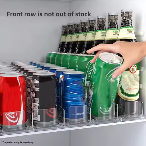 Automatic Soda Can Dispenser Retail Transparent Slide Rail Beverage Storage Organizer Rack Drink Spr