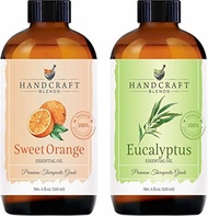 ▶$1 Shop Coupon◀  Handcraft Sweet Orange Essential Oil and Eucalyptus Essential Oil Set – Huge 4 Fl.