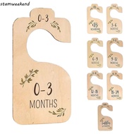 STAMWEEKEND 7/8Pcs Baby Closet Divider, Wood Label Assortment Infant Wardrobe Divider, Cartoon Adora
