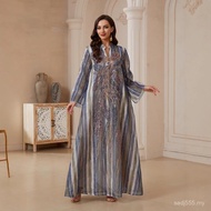 Embroidered Sequin Abaya - Traditional Saudi Long Skirt
