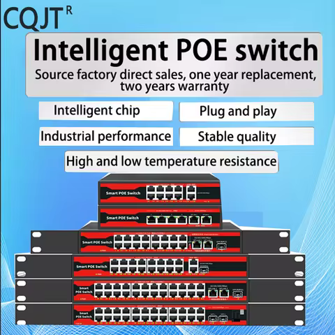 Series POE Switch gigabit ethernet 4/6/8/16/24 Port, Active POE for IP Cameras, Wireless AP Switch, 