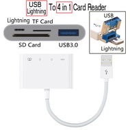 Type-c Cable 4 in 1 USB Card Reader SD/TF Card Lightning Fast Charging Port For SmartPhone MacBook PC Airpods Camera