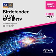 Bitdefender Total Security 2024 2 Years 3 Devices Free-1 Year for Windows 10/Windows 11/Laptop/PC/Ma