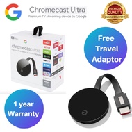 Google Chromecast Ultra 4k Ultra HD Streaming Device Free Travel adaptor