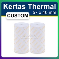 Custom Thermal Cashier Paper 57x40 mm Thermal Receipt Paper Roll 57 x 40 Codeshop