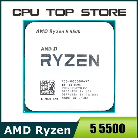 AMD Ryzen 5 5500 R5 5500 3.6GHz 6-Core 12-Thread CPU Processor 7NM L3=16M 100-000000457 Socket AM4 N