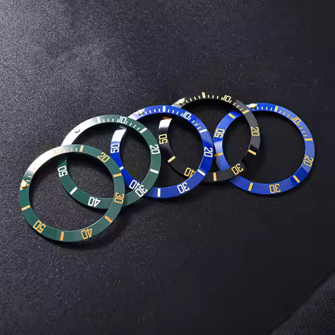 38mm Sloped Ceramic Alloy Bezel Insert Ring Fit 40mm Watch Case For Rolex Submariner GMT Dive Watch 