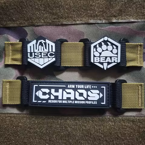 BEAR USEC Team 3D PVC Patch Mini Hexagon Rubber Escape Tarkov Tactical Applique Badge for Clothing A