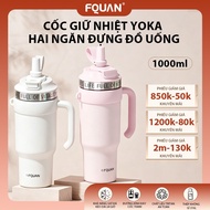 FQuan Thermos Bottle 1000ml Stainless Steel 316L Large Capacity, With Handle, Diameter 70mm For Car 