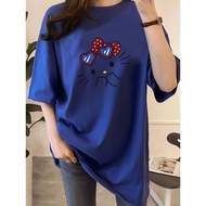 [AMYGO] 1XL-5XL T shirt Women 2Y719 T shirt Plus Size T shirt Women Tshirt BlouseRound Neck High str