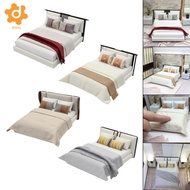 [utruiut0k] Dollhouse Furniture Bed DIY Scene Doll Home 1:20 Craft Miniature Furniture