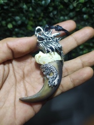 kalung liontin kuku ring alpaka motif naga