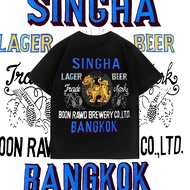 SINGHA LAGER BEER T Shirt สิงห์ ลาเกอร์ เบียร์ เสื้อยืดคอกลมแขนสั้นพิมพ์ลาย