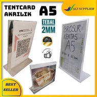 ACRYLIC TENT CARD A5 BROCHURE HOLDER/ A5 TENT CARD HOLDER/ A5 ACRYLIC TENT CARD/ 2 SIDES A5 STAND HO