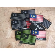 Patch Bendera  Malaysia (Custom Name + Blood)