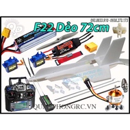 Combo máy bay điều khiểnF22 Dẻo Sải 72cm Full Đồ Điện Tay Flysky I6 có pin