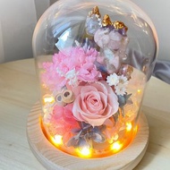 召喚無限好運 獨角獸水晶永生花盅 母親節康乃馨花盅