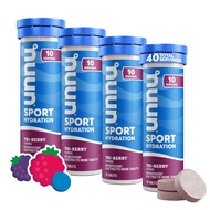 Nuun Sport: Electrolyte Drink Tablets, Tri-Berry,10 Count (Pack of 4)