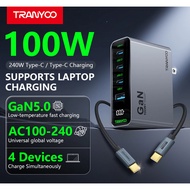 TRANYOO RCE-10002 Pengecas GAN 100W,Pengecasan Pantas Empat port (3 TYPE C+1 USB),Paparan digital(FR