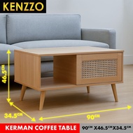 Kabinet TV 6 Kaki Rotan Effect / Rattan TV Cabinet Console Hingga 70 Inci Rak TV Moden-Kenzzo