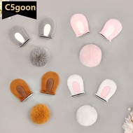 C5GOON Plush Rabbit Ears Tail Helmet Decor Stickers Cute Accessory For Motorcycle Ski Snowboard Helm