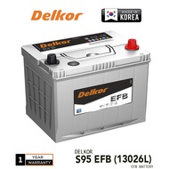 Delkor S95 130D26L Maintenance Free EFB Start Stop Car Battery for Nissan Serena Hybrid, Vellfire Alphard Lexus NX200
