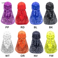 LFE Print Pirate Hat Silky Durag for Men Women Headwrap Durags Headscarf Soft Cap Bandana for Hair A