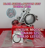 BLOK SEHER + PISTON SATU SET KZR KUALITAS ASLI ORIGINAL HONDA ASSY UNTUK MOTOR VARIO 125  VARIO 125 