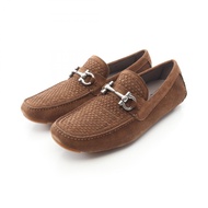 【二手】 Salvatore Ferragamo Ferragamo PARIGI 16 男士ブラウン麂皮駕駛鞋 - 全新未使用