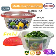 TOYOGO 530C MULTI PUPOSE BOWL/CONTAINER/BASIN/WASHING BASIN WITH LID 30CM/CAPACITY7LIT