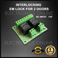 Interlocking 2 Door EM Lock Both Doors Are Initially Opened EM Lock Interlocking Doors Interlocking 