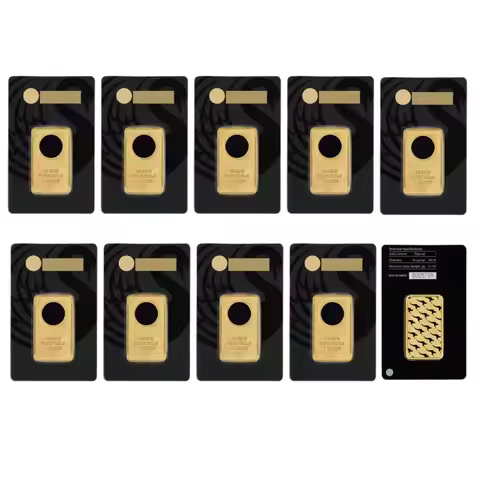 5~10pcs 1oz Gold Bar Australia 24K Gold Plated Brass Gold Bullion with Different Serial Numbers Fake
