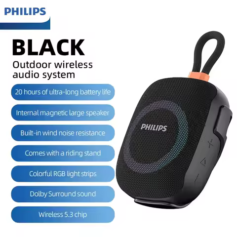 Philips TAS1150/TAS1160 Bluetooth Speaker 2000mAh Battery Life IPX7 Waterproof With Mic For Outdoor 