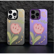 HP Tulip cartoon Csing Silver Color Mtte Premium Silver nti Jtuh Hrd Case For Vivo Y17S V40 Lite Y19