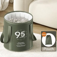 全城熱賣 - 可折疊泡腳袋|浸腳盤|保溫桶|洗腳盆|保溫泡腳桶|足浴桶|折疊水盆|洗衣盆|儲水桶|旅行折疊水袋| 露營 |野餐|釣魚桶|洗車桶|戶外必備— 無蓋款—綠色