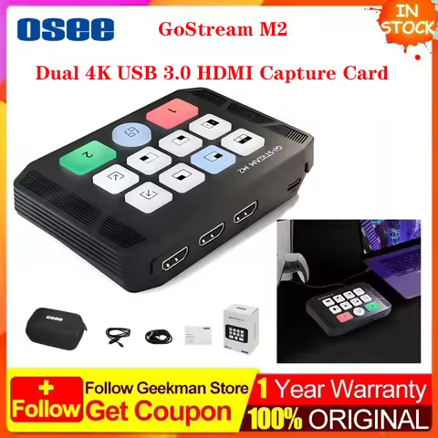 Osee GoStream M2 Video Switcher Dual 4K USB 3.0 HDMI- Capture Card 2.1 HDMI- Splitter Switch'Record