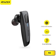 Awei N3 Business Earphone Wireless Earbuds Cordless With Microphone Earbuds For Mobile Phone