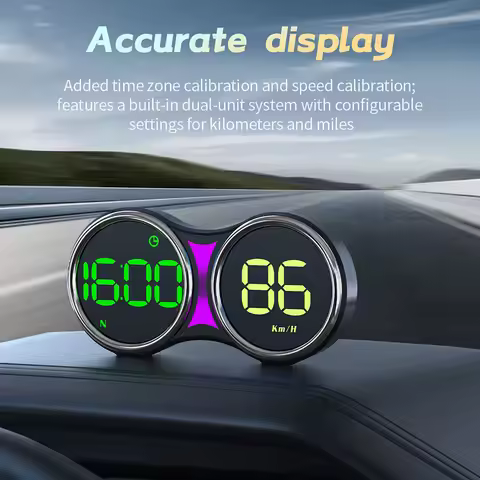 Car HUD GPS Dual Speed Monitor 4 Inch KM MPH Switch Overspeed Alert Suction Cup USB