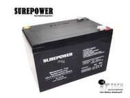 SUREPOWER 12V 12AH PREMIUM Rechargeable Sealed Lead Acid Battery For Electric Scooter/ Toys car / Bike /Solar /Alarm /Autogate/UPS/ Power Solution