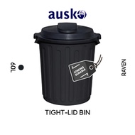 RAVEN Dustbin | 60L | Tight-Lid Bin | Plastic Bin | Black Bin | Indoor Dustbin | Outdoor Trash Bin