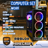 คอมพิวเตอร์ครบชุด Core-i5 / Ram 16GB / SSD 240GB / Intel HD Graphic ทำงาน เล่นเกม SF/Roblox/FreeFire
