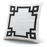 Custom Fashion Home Decor Pillowcase Black and White Greek Key Border Euro Square Throw Pillow Cover