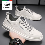 A-6💘Cartelo Crocodile Men's Shoes2023Summer Low-Top Sneakers All-Match White Shoes Leather Waterproof Slip-on Shoes Men