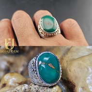Iranian Turquoise Ring | Cincin Firus iran | 925 Silver