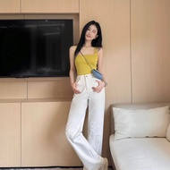 B7AK Luojia Embroidered High-Waist Slim Denim Pants for Women