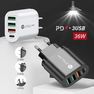 New Style PD36W Fast Charge Mobile Phone Charger 5V4A British Standard PD+3USB Multi-Port Adapter Ch