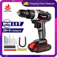 3 Days Delivery Cordless Drill 21V 3 IN 1 Electric Screwdriver Impact Drill Wrench 25+3 Torque Cordless Handheld Rechargeable  DIY Household Power Tools