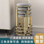 H-Y/ Light Luxury Stool Home Internet Celebrity Small Stool Stackable Low Stool Nordic Dining Table round Stool Modern M