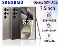 【สินค้าขายดี 100%】โทรศัพท์มือถือ Samsung Galaxy S24 Ultra มือถือ 5G 7.5HD+รองรับ2ซิม 16GB+1TB 48+72M